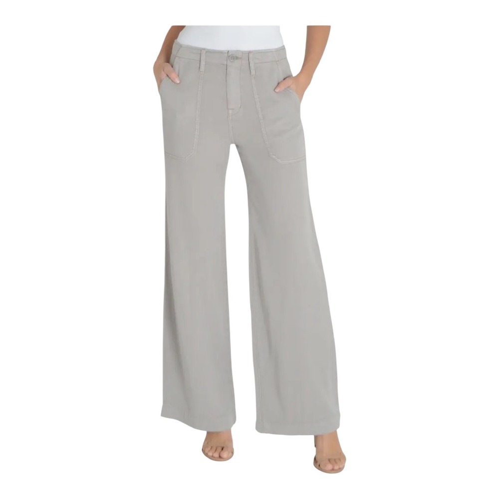 Fidelity Petunia Gray Patch Pocket Wide Leg Trouser Pants Size 26